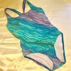 Vintage Speedo striped bathing suit swimwear beach